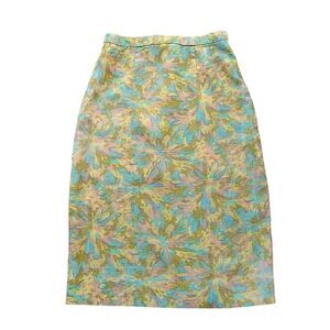 Vintage 1960’s Linen Floral Pencil Skirt